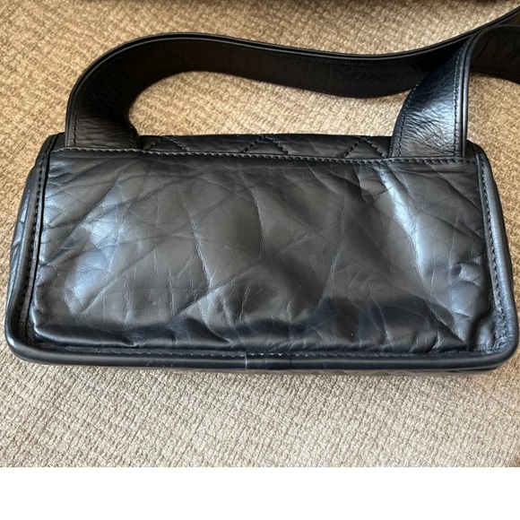 Chanel Black Calfskin Quilted Shoulder Bag Silver CC Buckle Logo Flap Rare - Picture 2 of 6